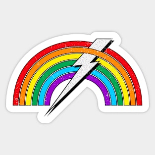 Powered by Rainbow Lightning Sticker